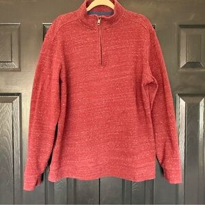 Fairlane Mens Sweater Quarter Zip Long Sleeve Knit Golf Maroon L